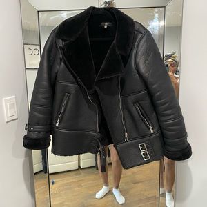 Missguided Black Shearling Coat